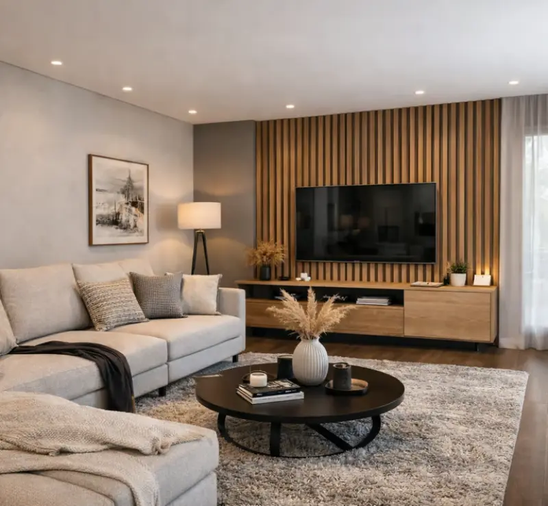 Salón moderno reformado en vivienda de Valencia